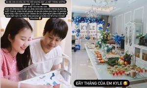 Vợ chồng Phan Thành tổ chức tiệc đầy tháng chuẩn rich kid cho con, tiết lộ thời điểm đi sinh đặc biệt